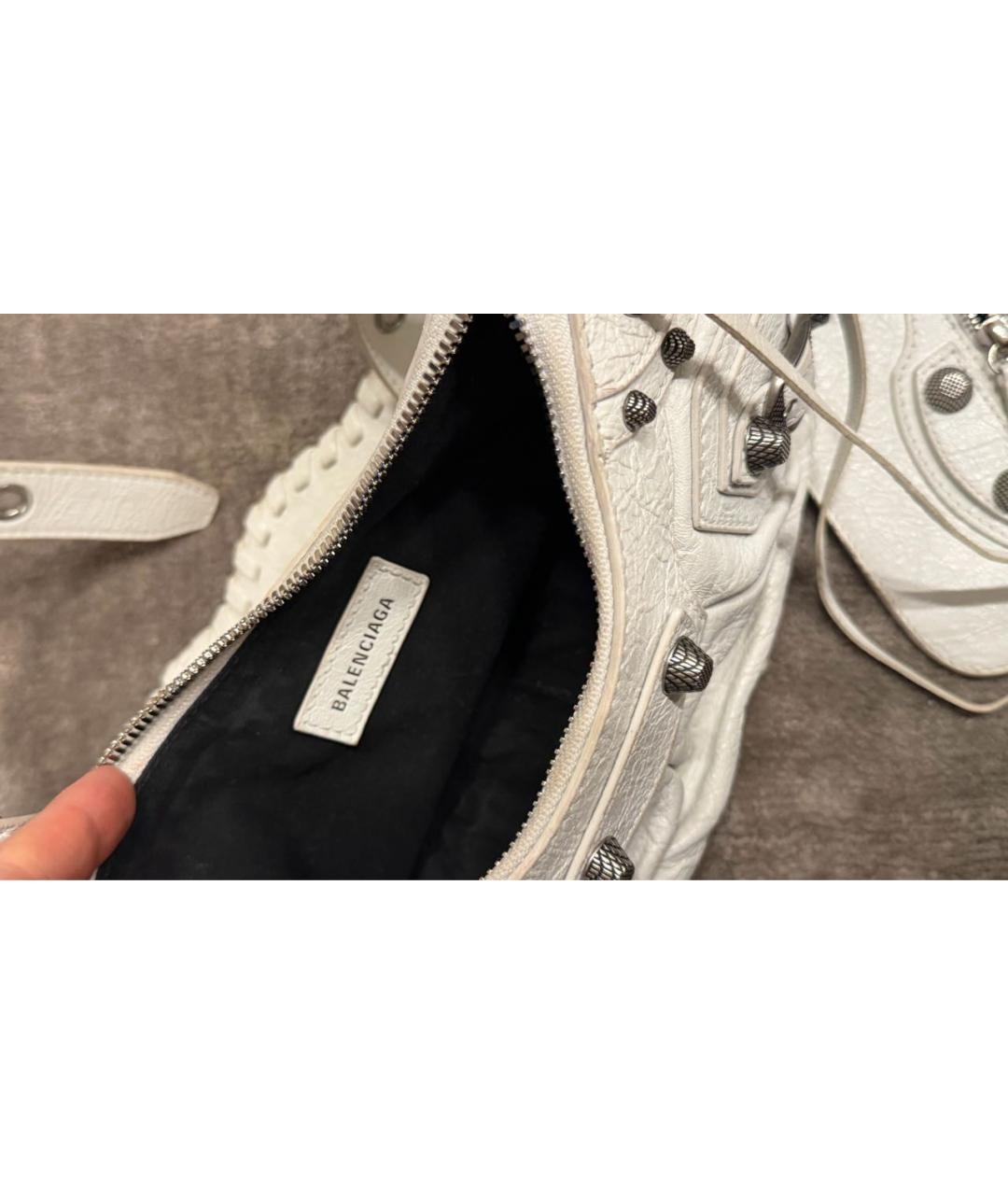 BALENCIAGA Белая кожаная сумка через плечо, фото 4