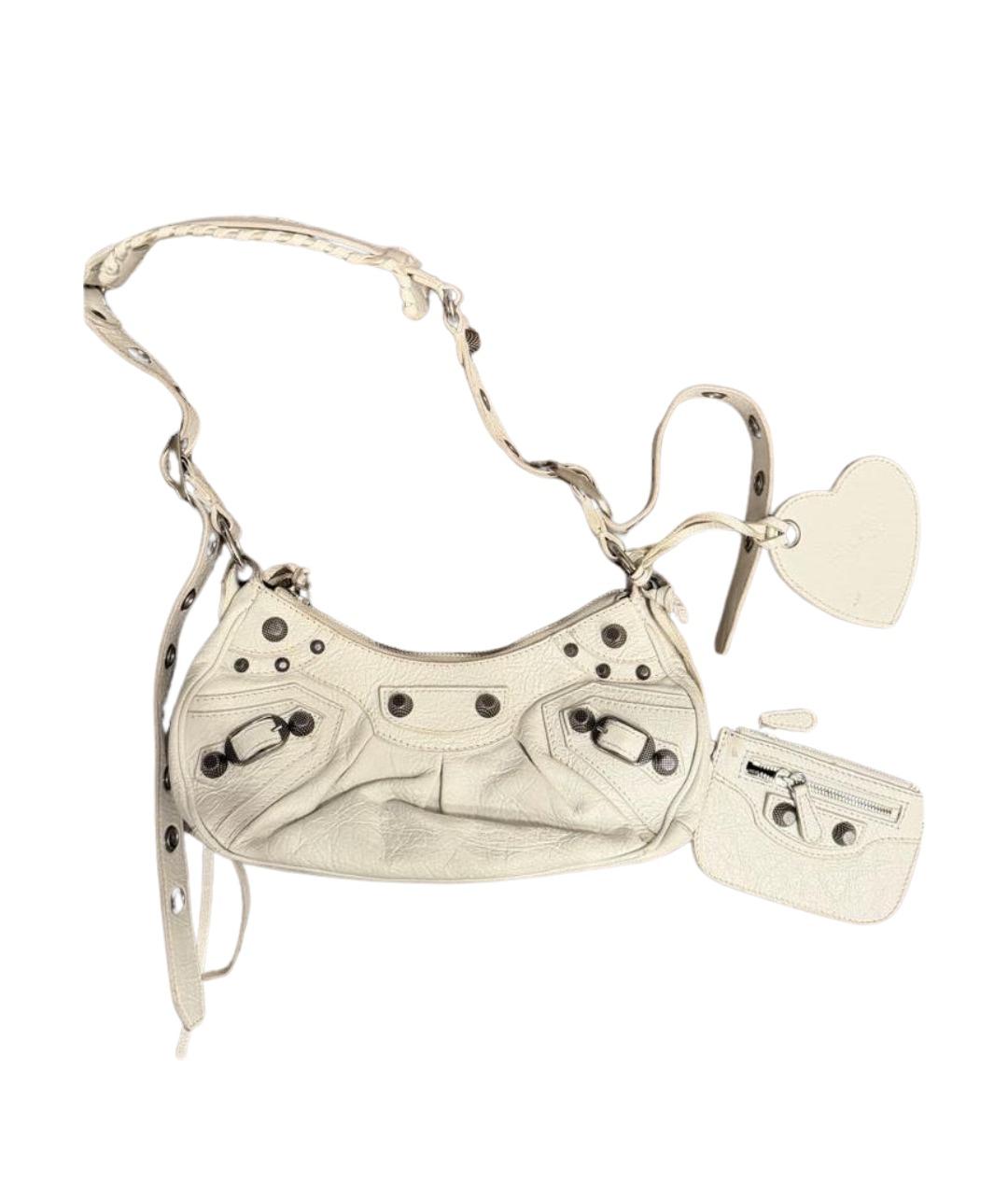 BALENCIAGA Белая кожаная сумка через плечо, фото 1