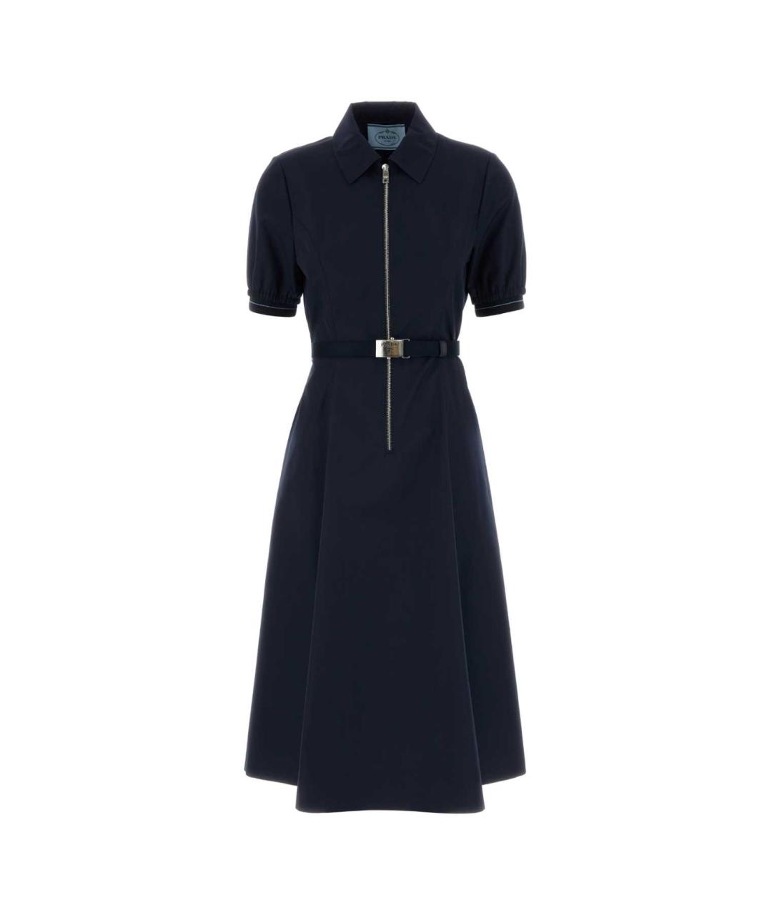 PRADA Темно-синее синтетическое повседневное платье, фото 1