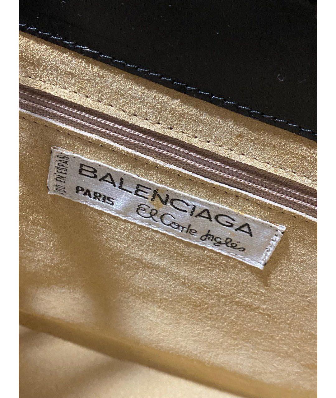 BALENCIAGA Черная кожаная сумка через плечо, фото 4