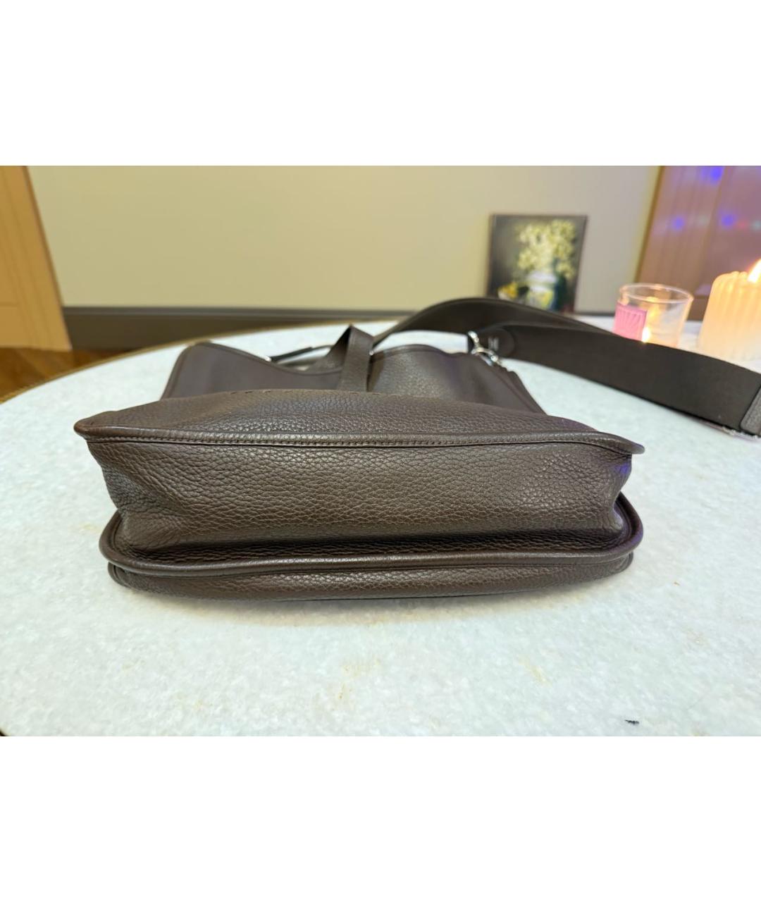 HERMES Коричневая кожаная сумка через плечо, фото 8