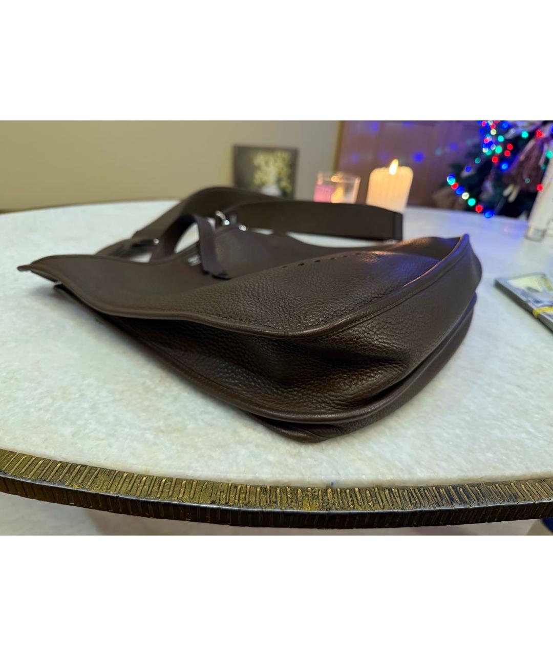 HERMES Коричневая кожаная сумка через плечо, фото 2