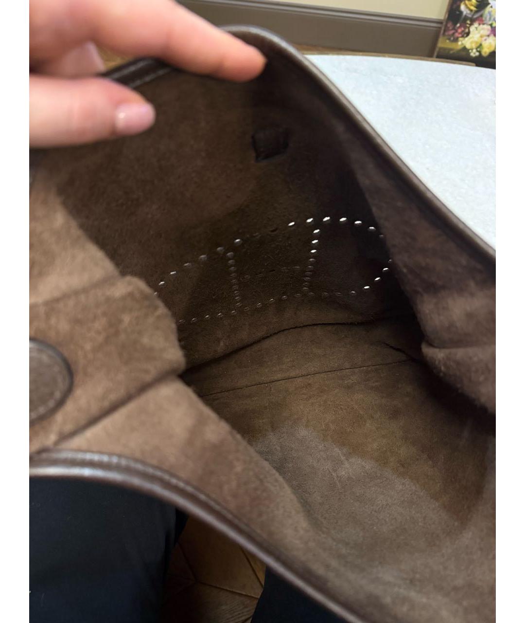 HERMES Коричневая кожаная сумка через плечо, фото 5