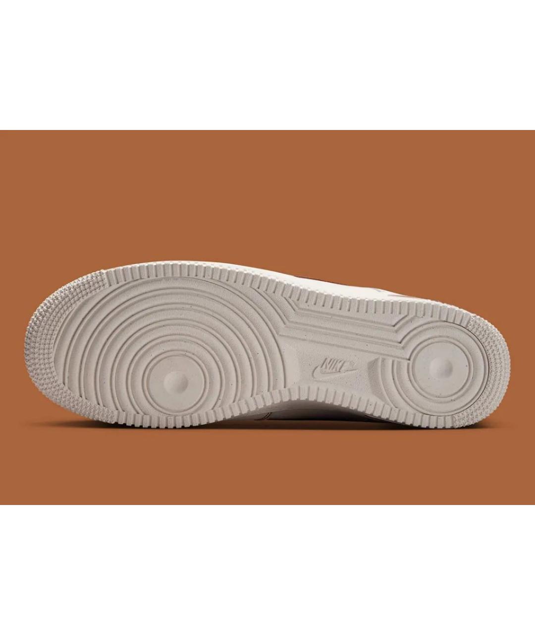 NIKE Бежевые кожаные низкие кроссовки / кеды, фото 8