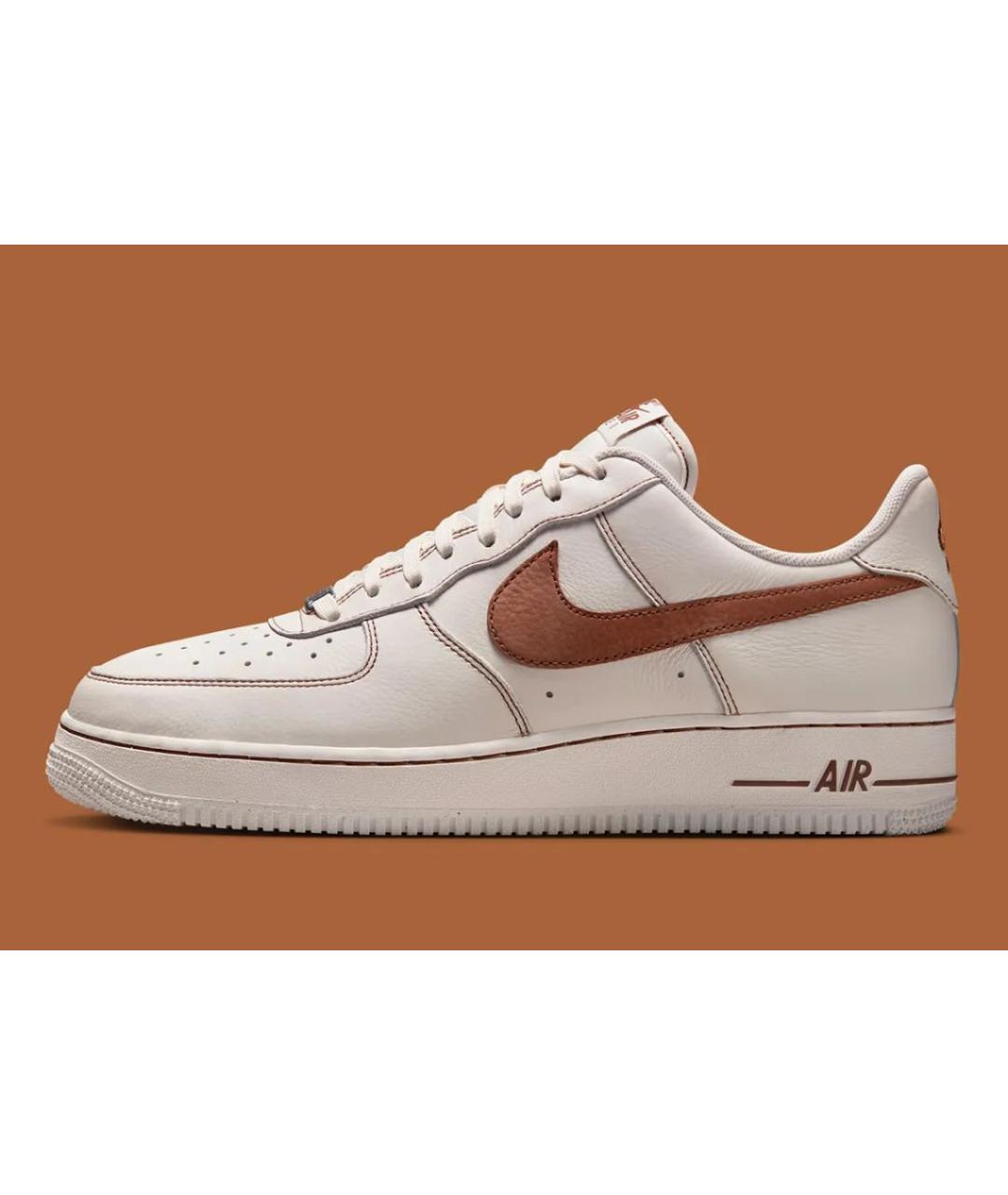 NIKE Бежевые кожаные низкие кроссовки / кеды, фото 9