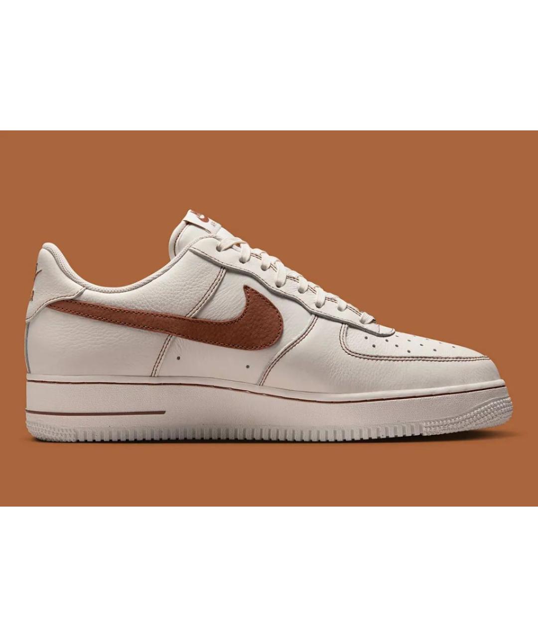 NIKE Бежевые кожаные низкие кроссовки / кеды, фото 3