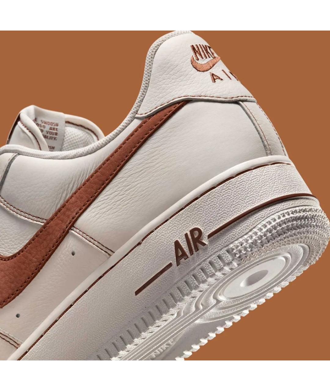 NIKE Бежевые кожаные низкие кроссовки / кеды, фото 7