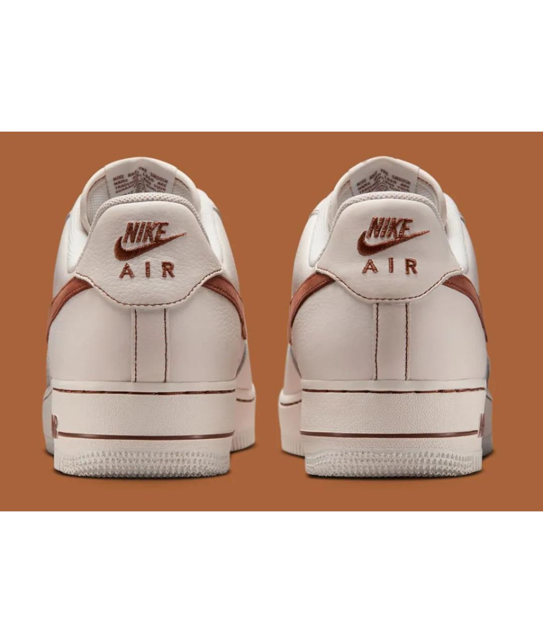 NIKE Бежевые кожаные низкие кроссовки / кеды, фото 5