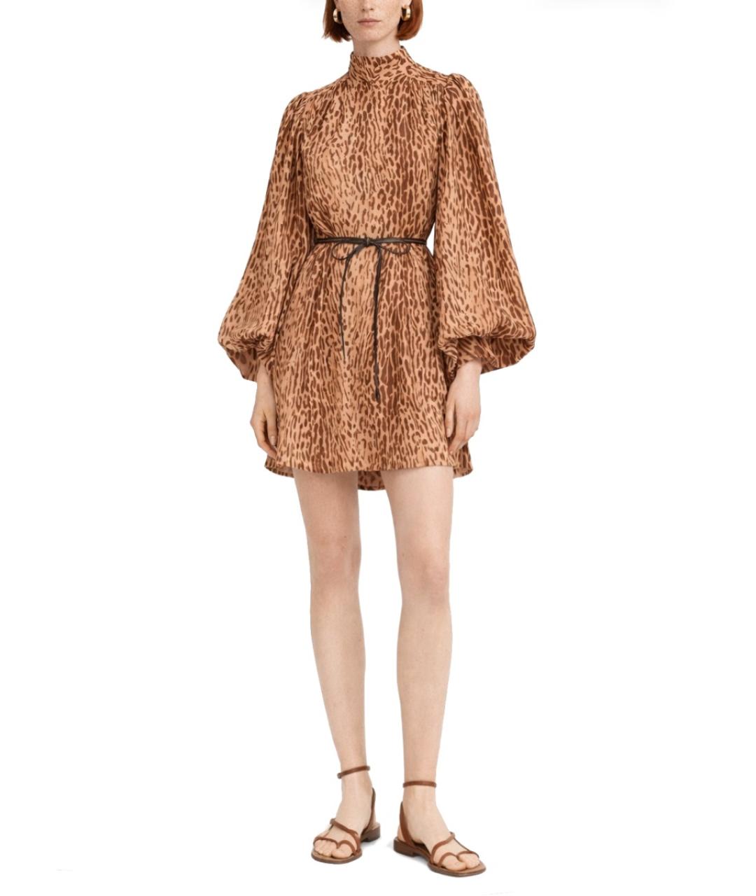 ZIMMERMANN Мульти льняное повседневное платье, фото 2