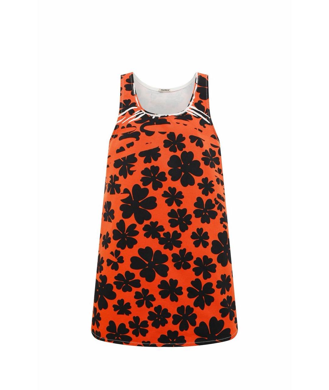 MIU MIU Оранжевый деним сарафан, фото 4