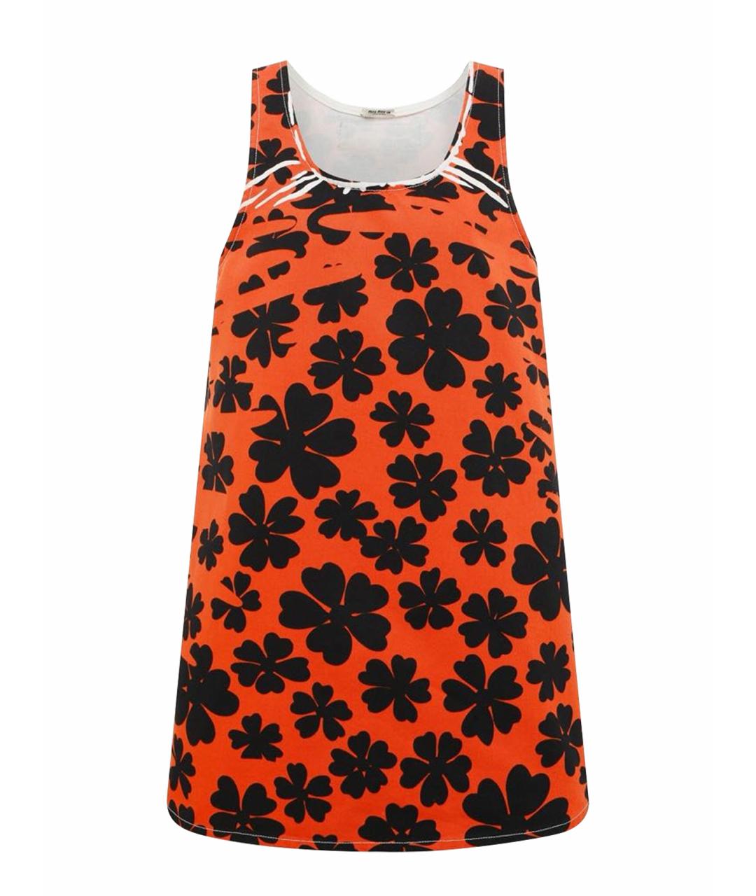 MIU MIU Оранжевый деним сарафан, фото 1