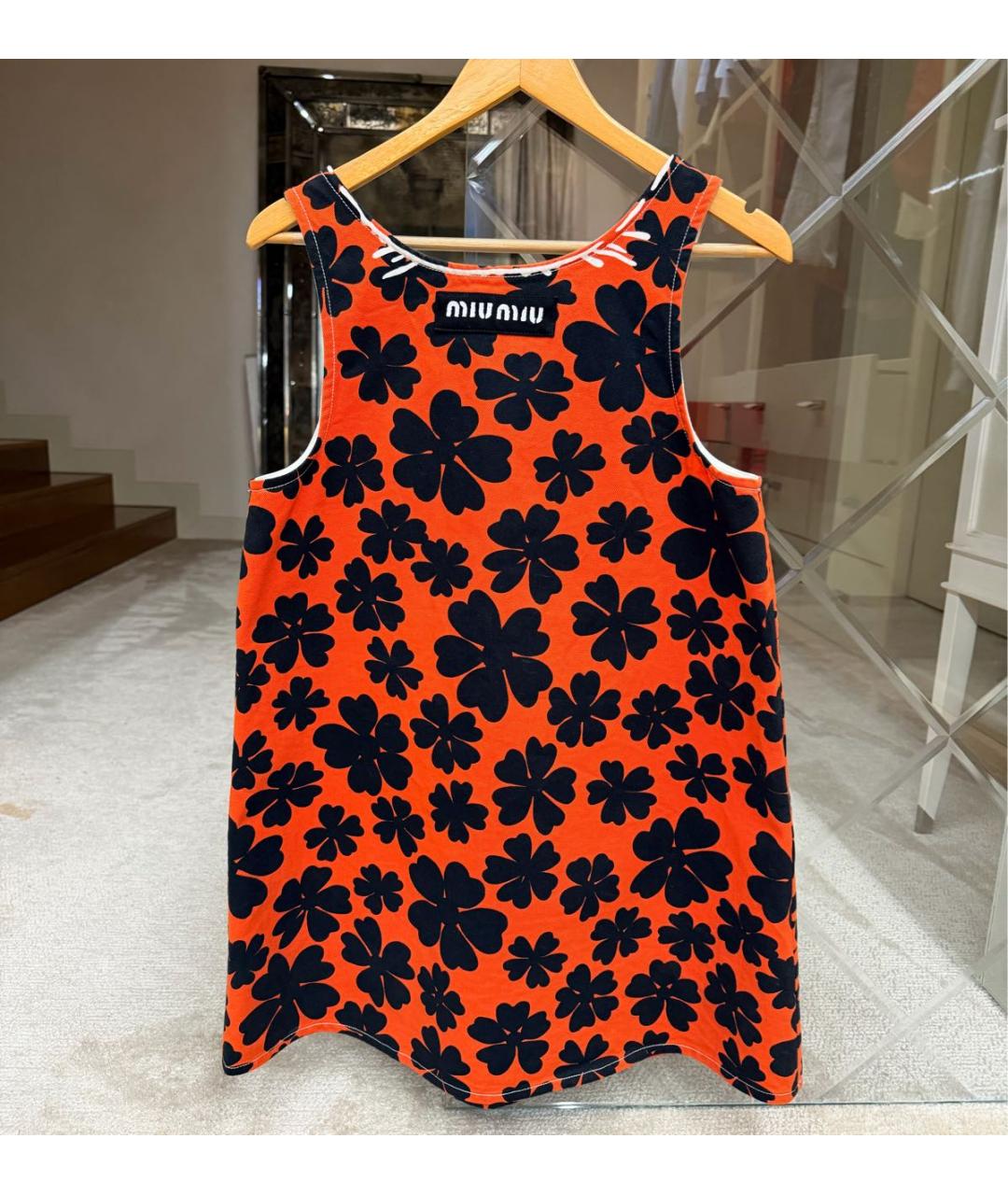 MIU MIU Оранжевый деним сарафан, фото 2