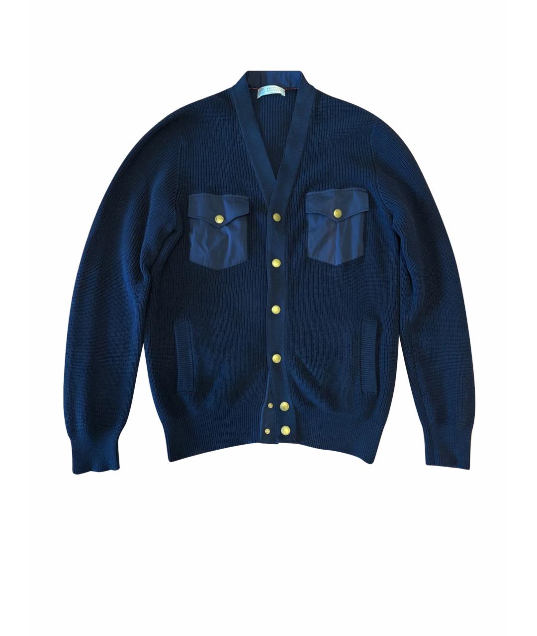 BRUNELLO CUCINELLI Темно-синий хлопковый кардиган, фото 6
