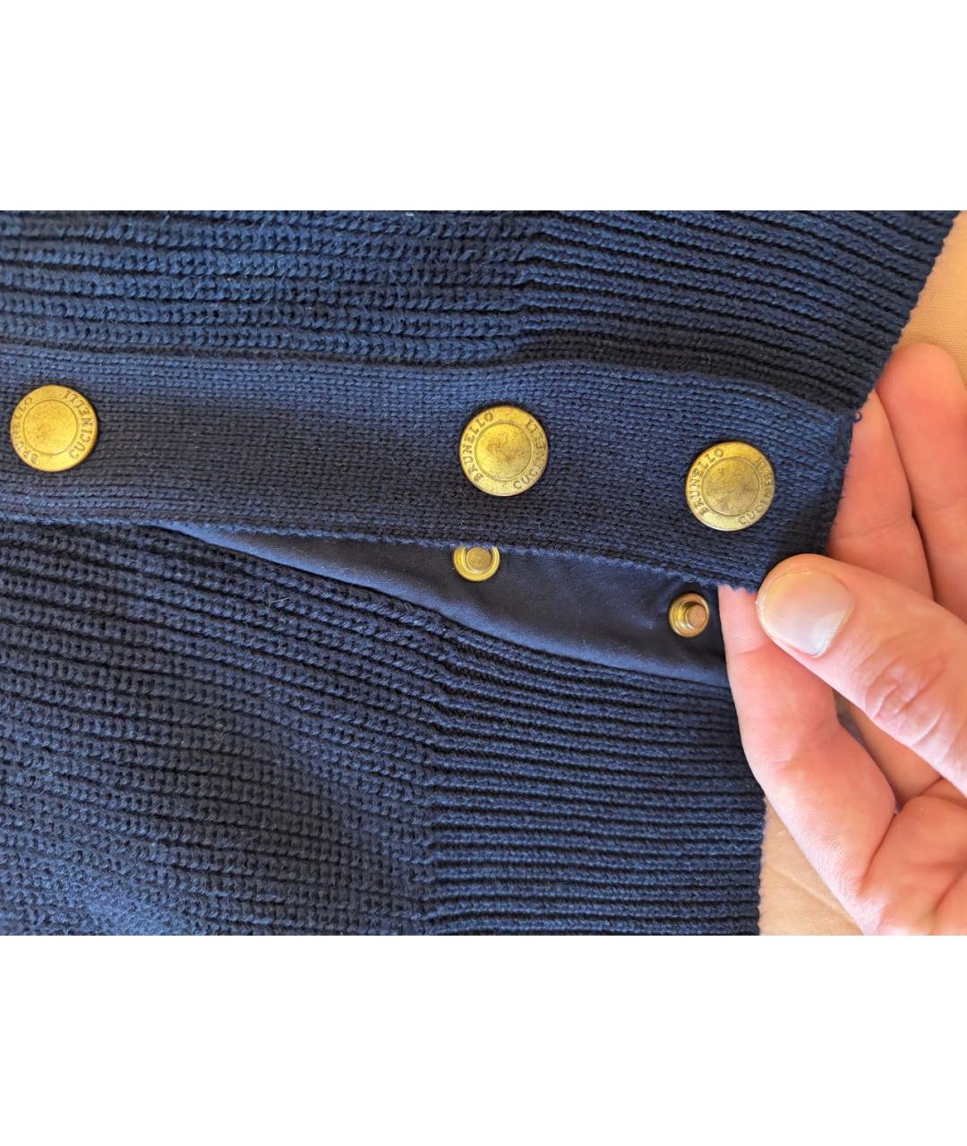 BRUNELLO CUCINELLI Темно-синий хлопковый кардиган, фото 5