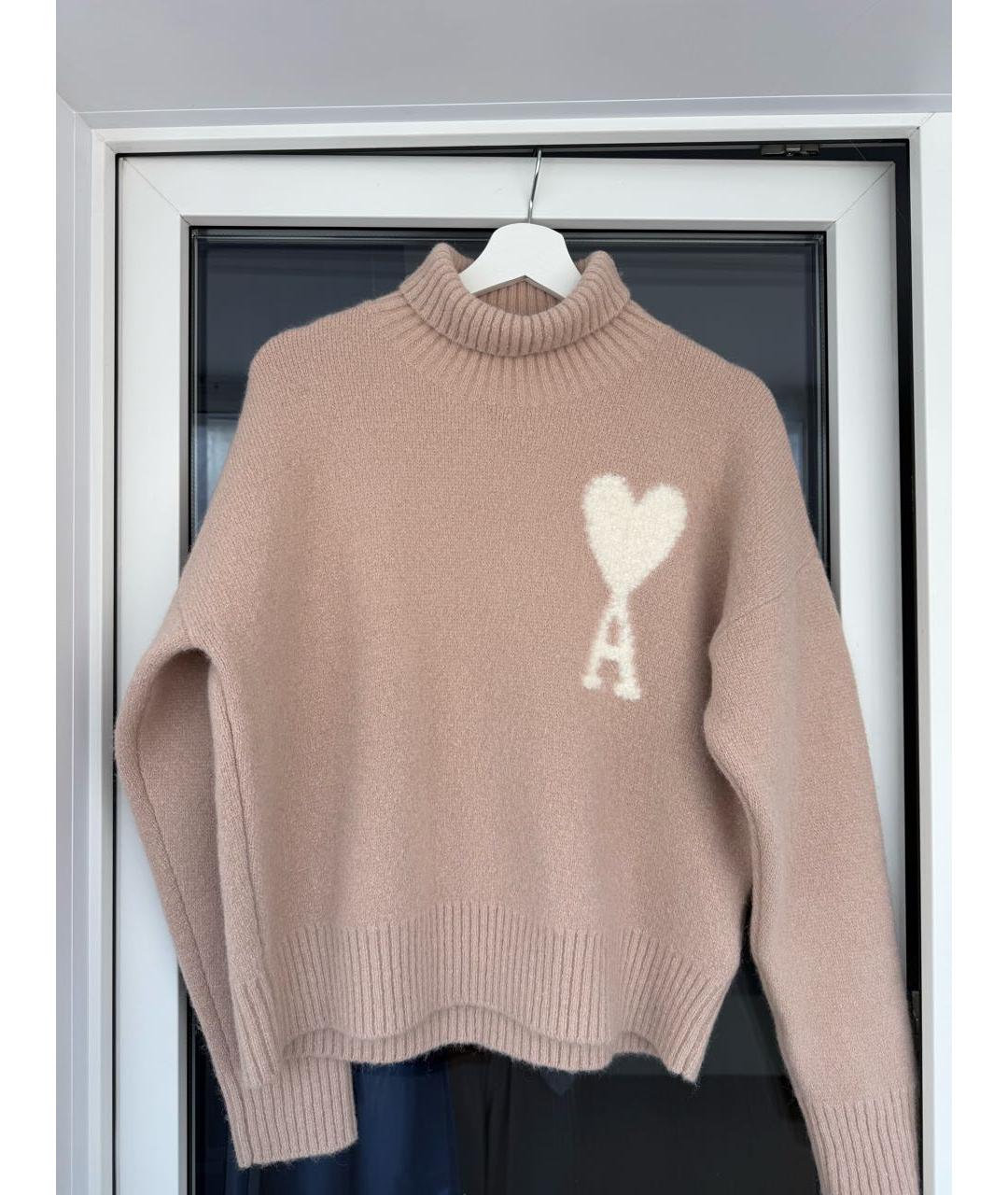 AMI ALEXANDRE MATTIUSSI Розовый шерстяной джемпер / свитер, фото 6