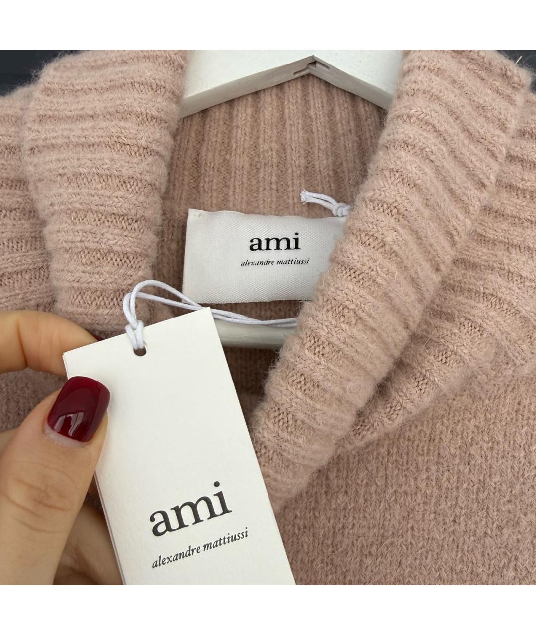 AMI ALEXANDRE MATTIUSSI Розовый шерстяной джемпер / свитер, фото 3