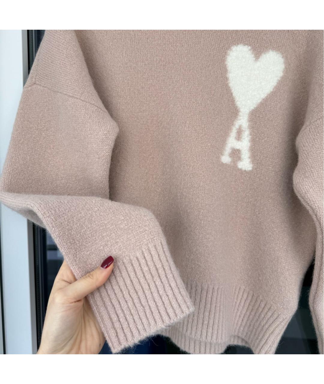 AMI ALEXANDRE MATTIUSSI Розовый шерстяной джемпер / свитер, фото 7