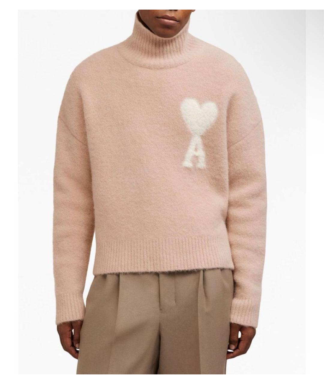 AMI ALEXANDRE MATTIUSSI Розовый шерстяной джемпер / свитер, фото 5