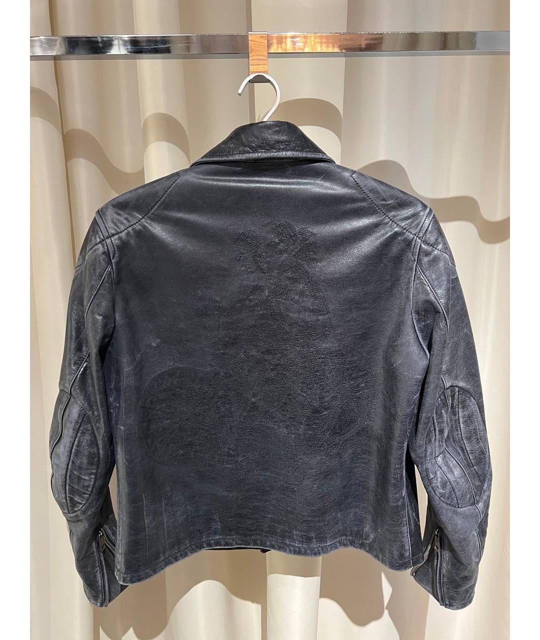 Enfants Riches Déprimés Антрацитовая кожаная куртка, фото 2