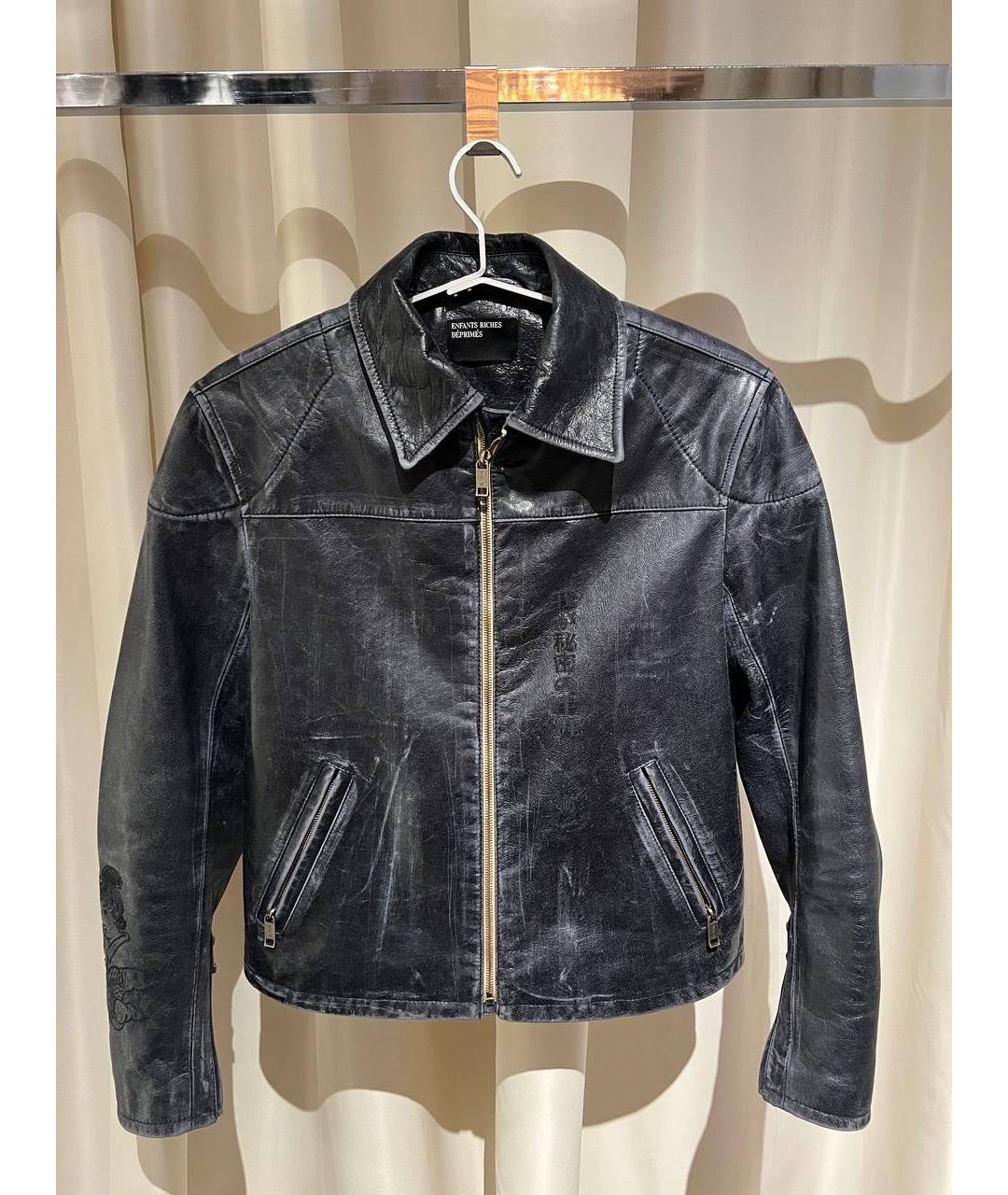 Enfants Riches Déprimés Антрацитовая кожаная куртка, фото 4