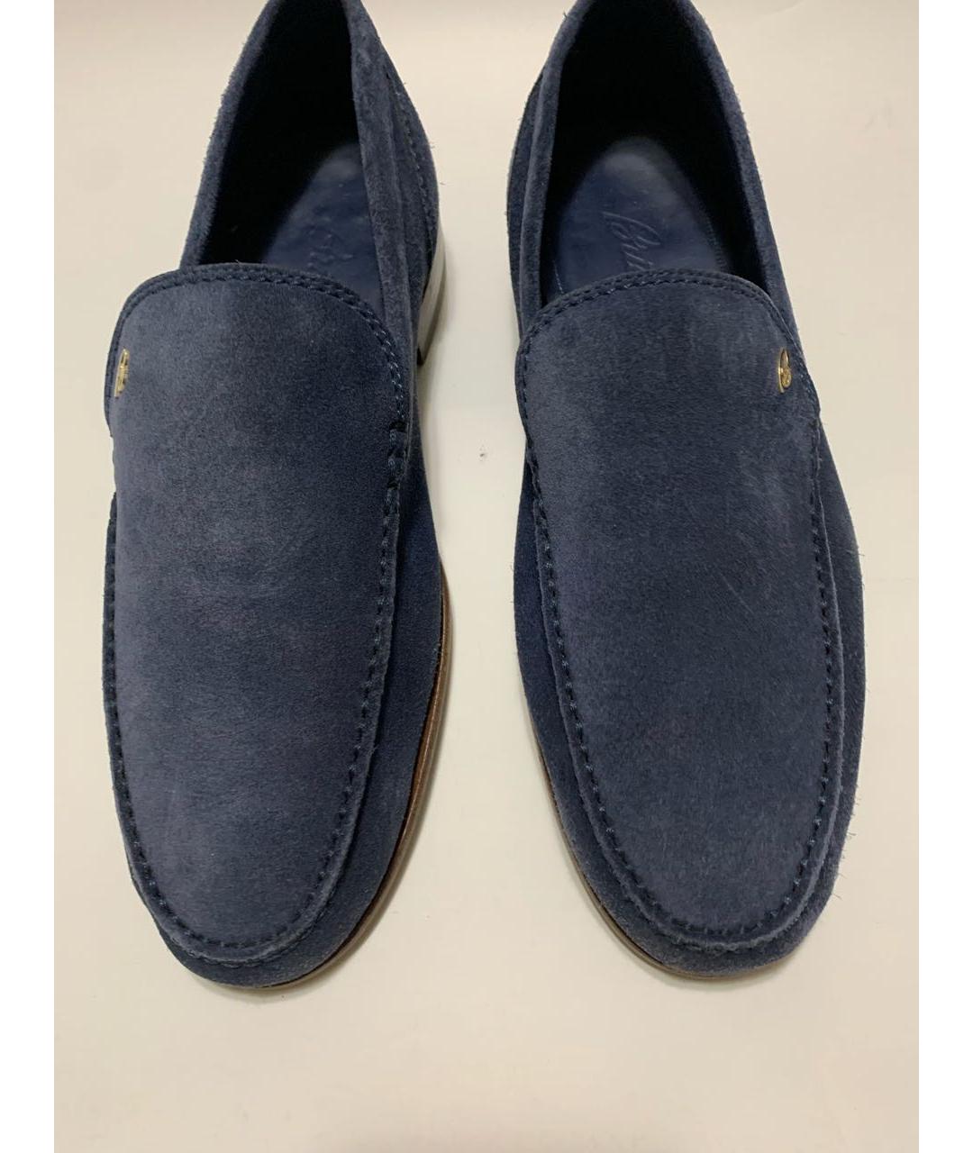 BRIONI Синие замшевые лоферы, фото 3