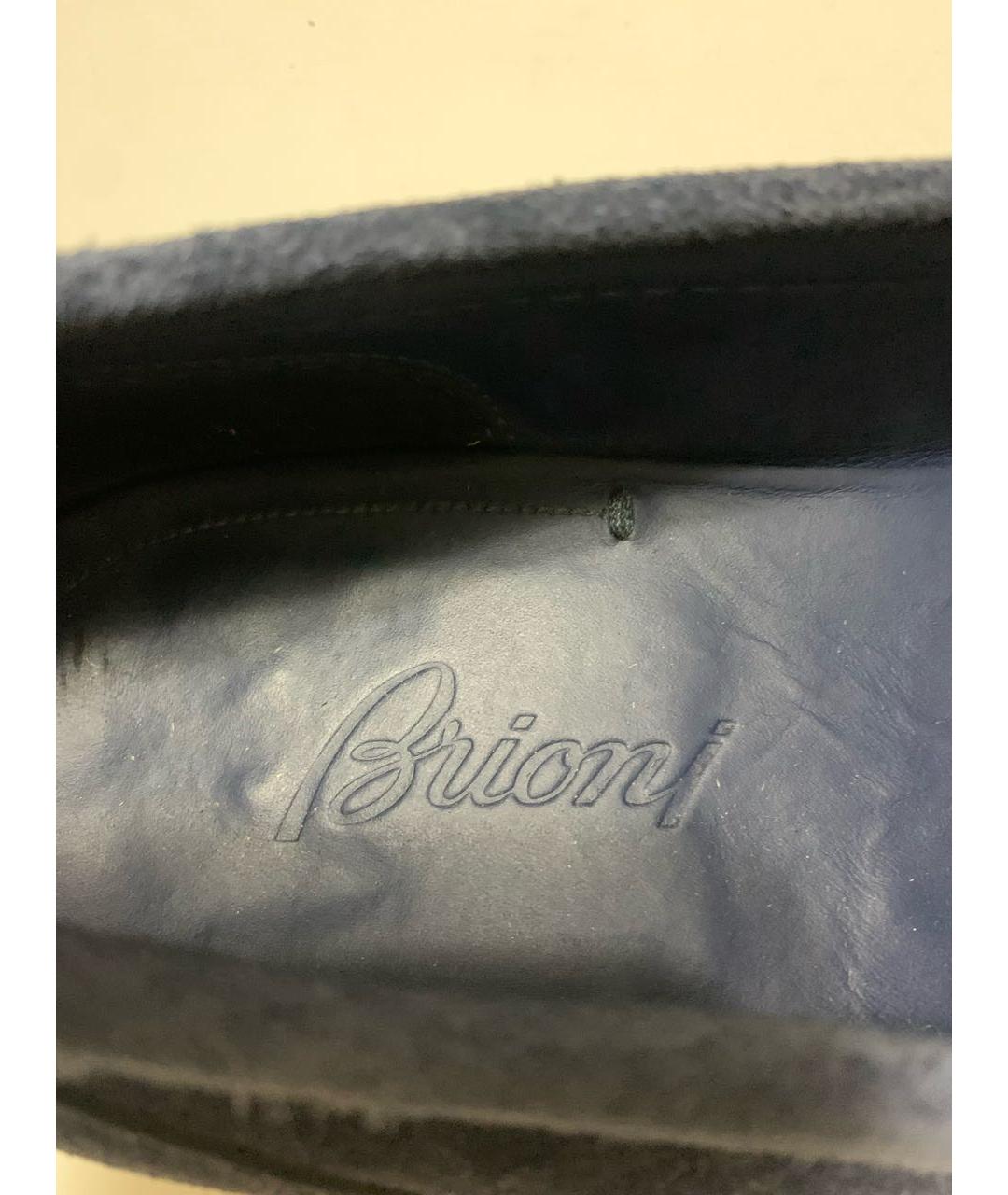 BRIONI Синие замшевые лоферы, фото 6