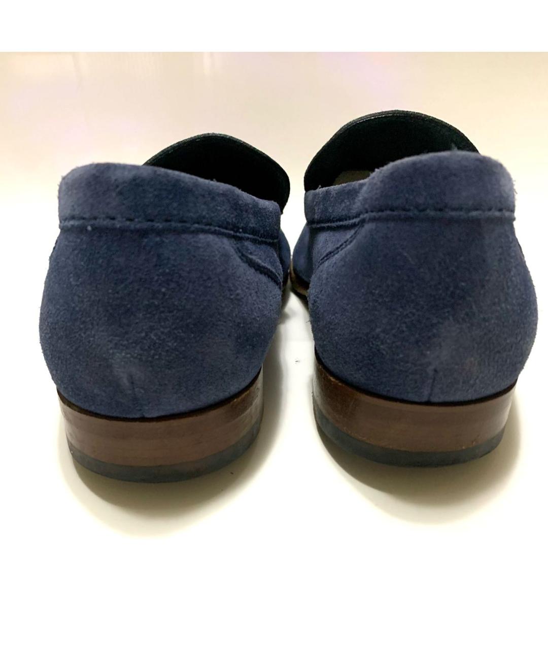 BRIONI Синие замшевые лоферы, фото 4