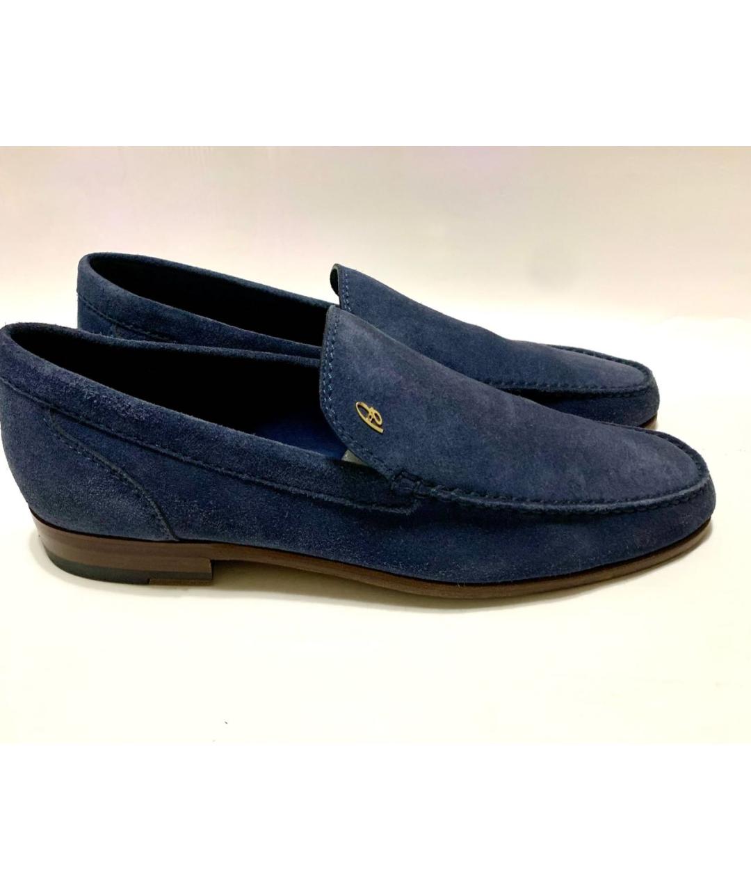 BRIONI Синие замшевые лоферы, фото 7