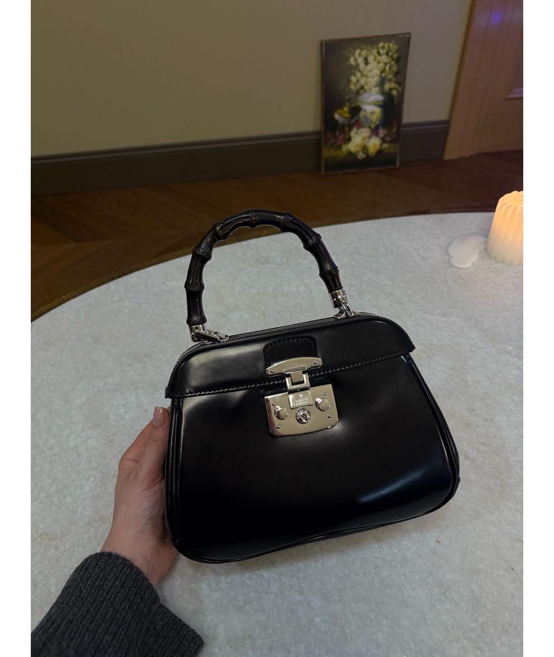 GUCCI Черная кожаная сумка с короткими ручками, фото 8