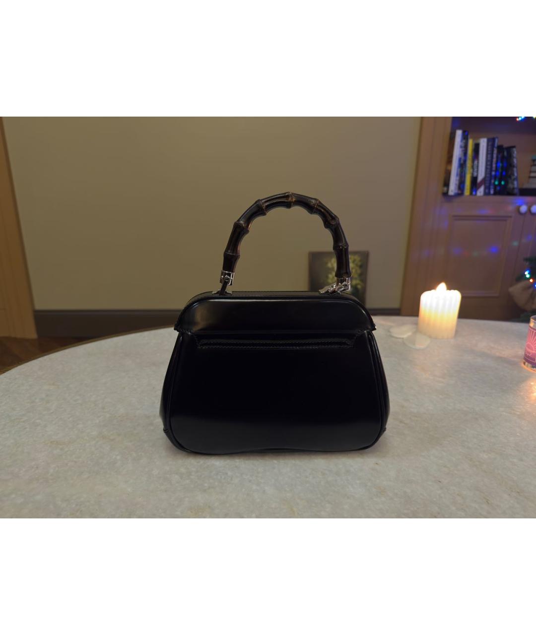 GUCCI Черная кожаная сумка с короткими ручками, фото 3