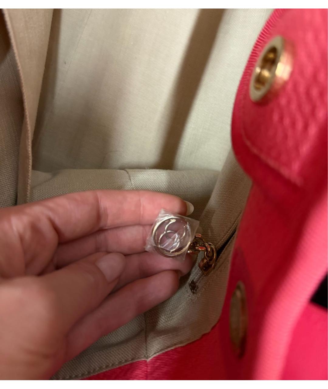 CHANEL Розовая тканевая пляжная сумка, фото 7