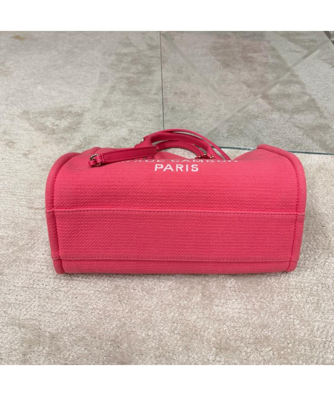 CHANEL Розовая тканевая пляжная сумка, фото 5