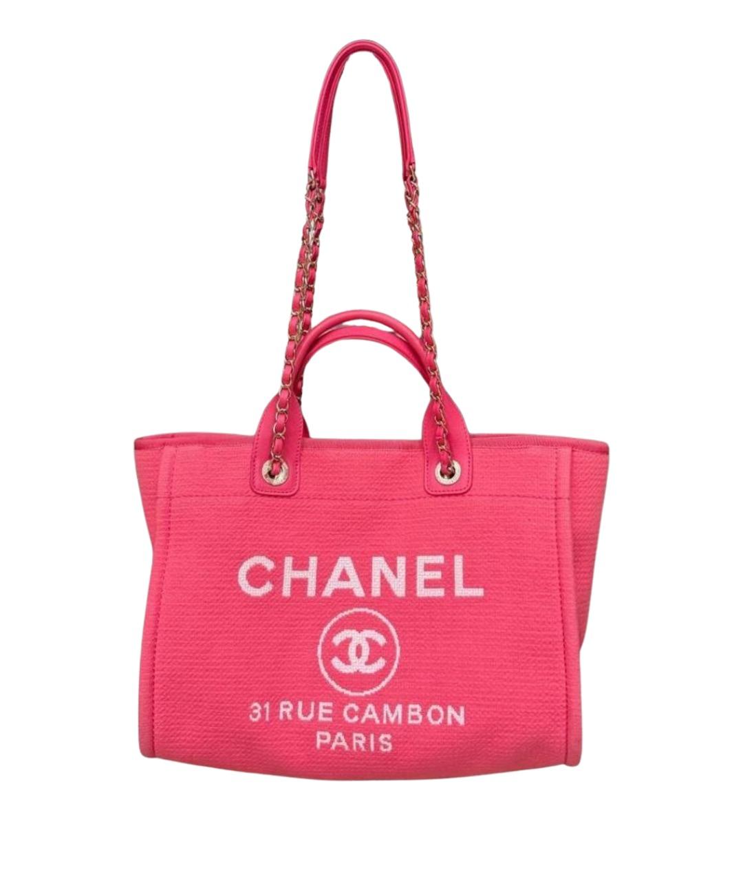 CHANEL Розовая тканевая пляжная сумка, фото 1