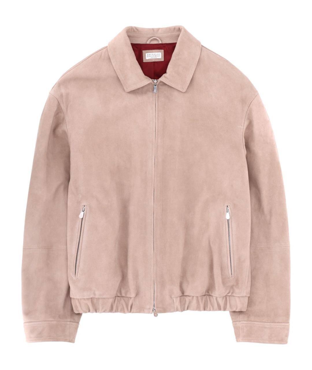 BRUNELLO CUCINELLI Бежевая кожаная куртка, фото 1