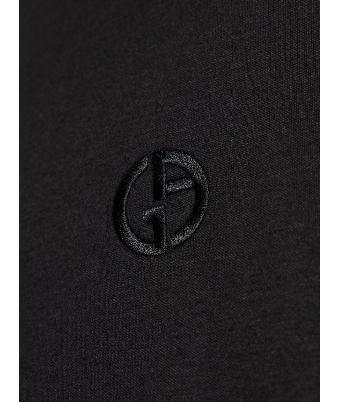 GIORGIO ARMANI Черная хлопковая футболка, фото 5