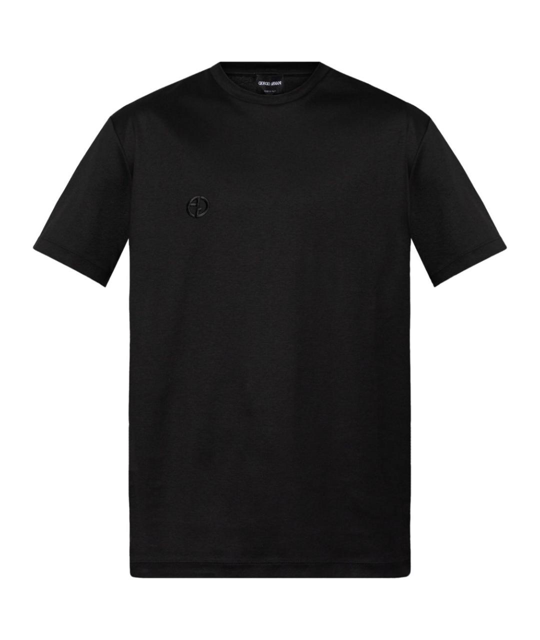 GIORGIO ARMANI Черная хлопковая футболка, фото 1