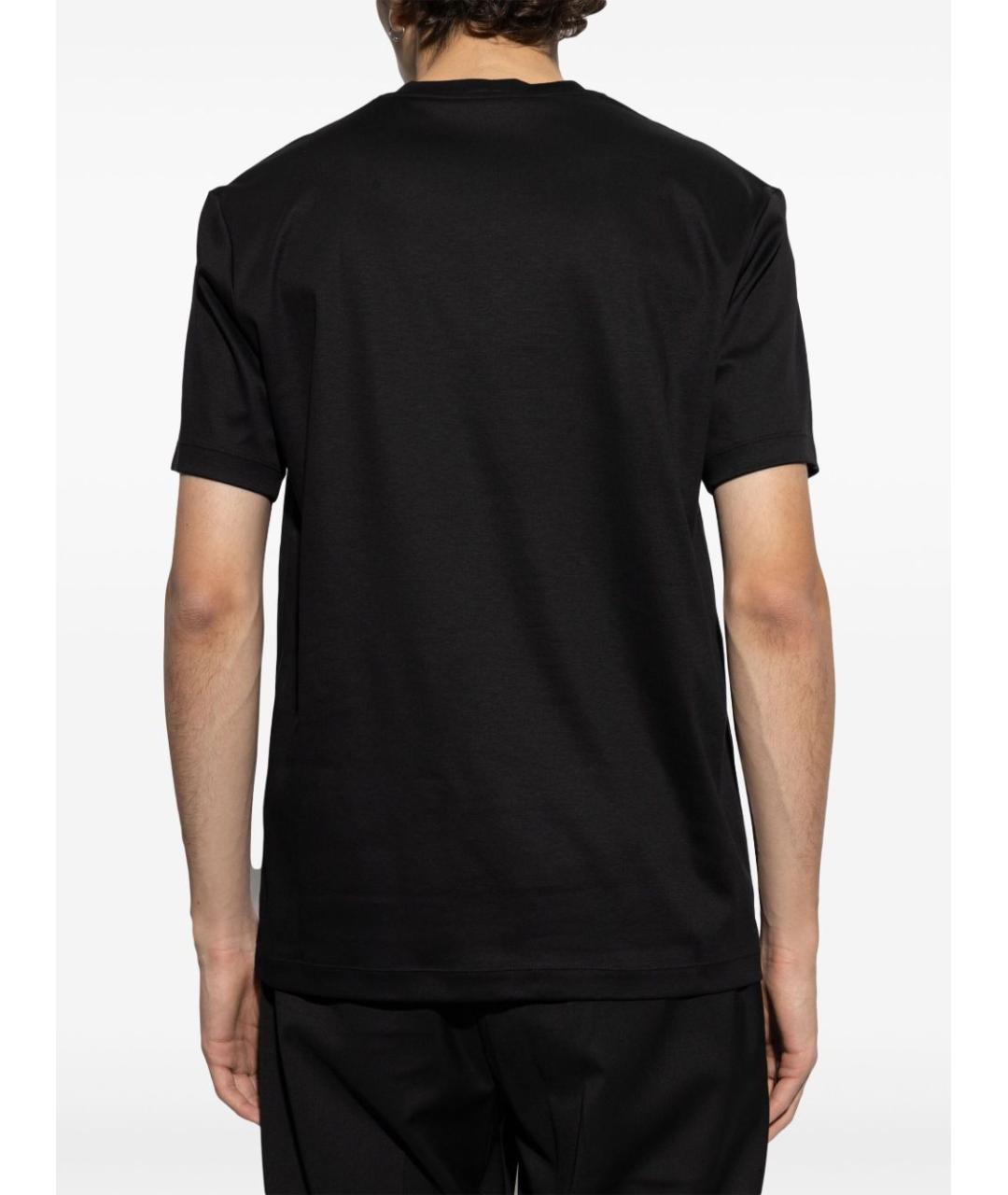 GIORGIO ARMANI Черная хлопковая футболка, фото 2
