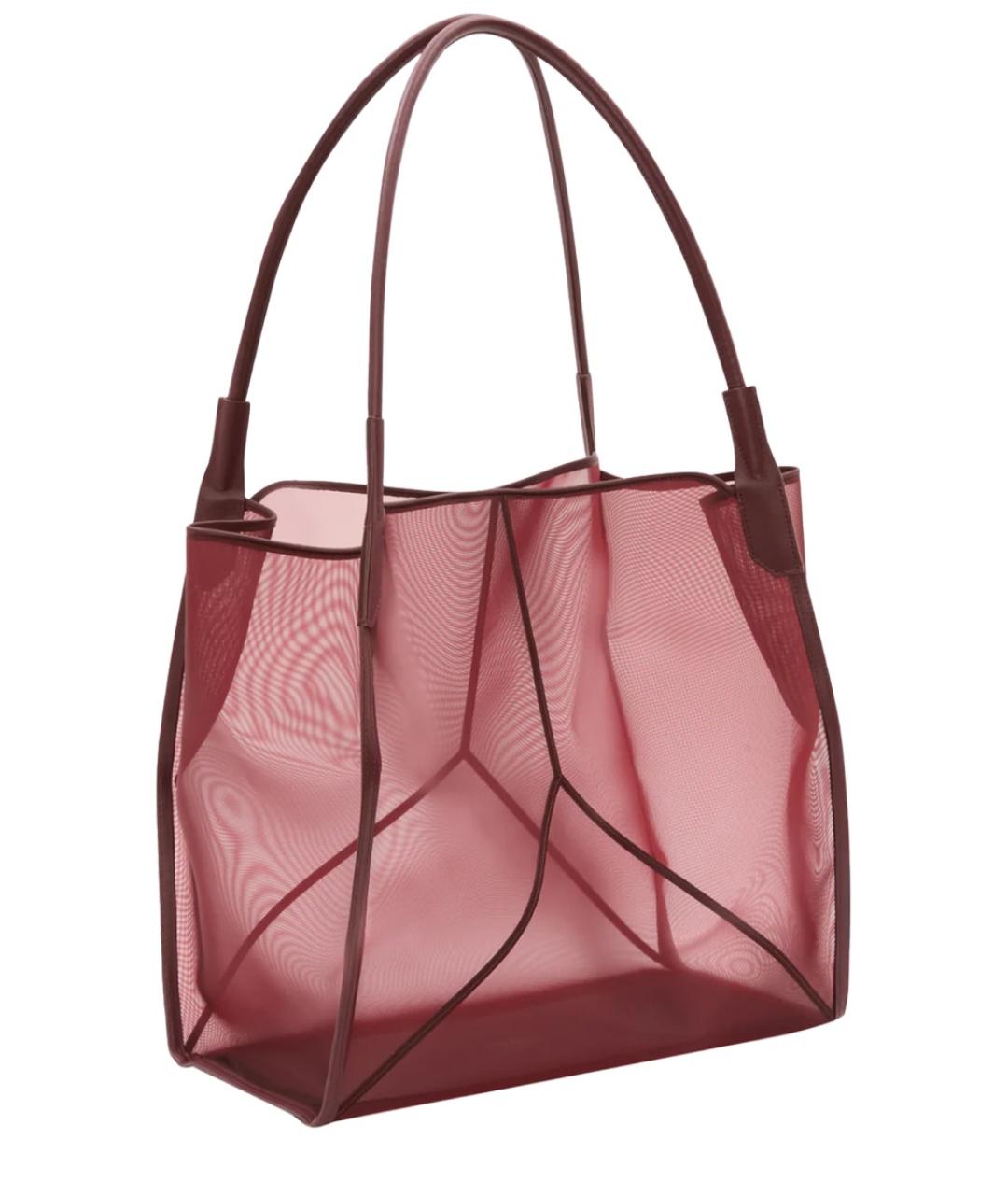 VICTORIA BECKHAM Бордовая синтетическая сумка тоут, фото 4