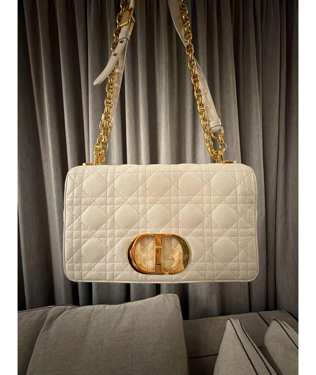 CHRISTIAN DIOR Белая кожаная сумка через плечо, фото 6