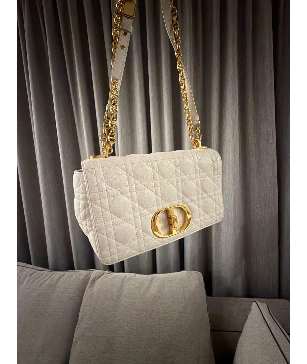 CHRISTIAN DIOR Белая кожаная сумка через плечо, фото 2