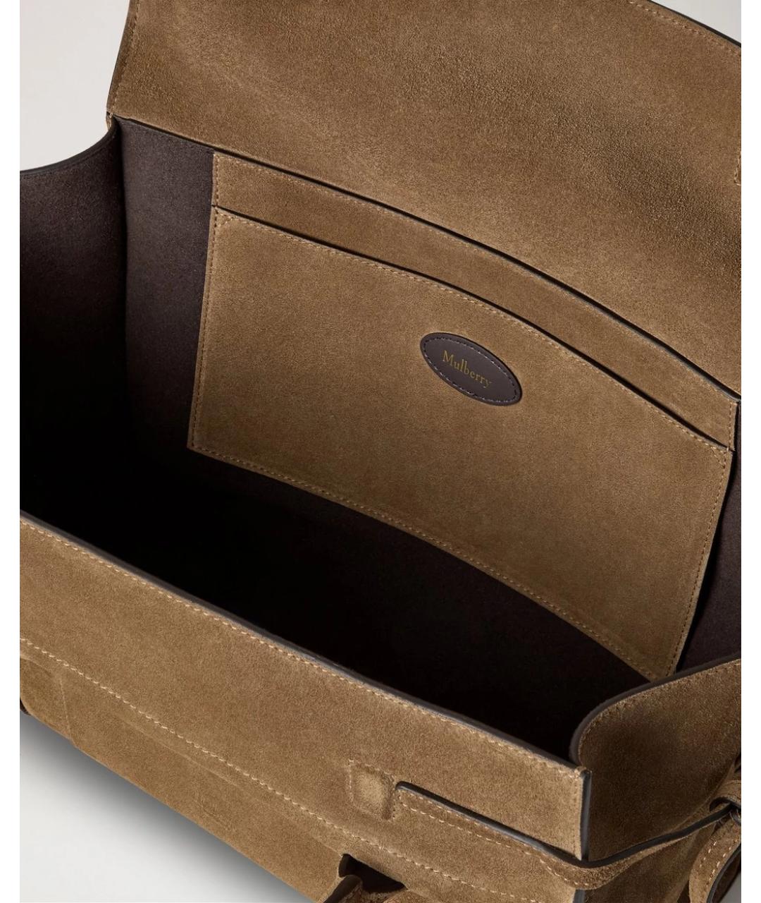 MULBERRY Коричневая замшевая сумка тоут, фото 5