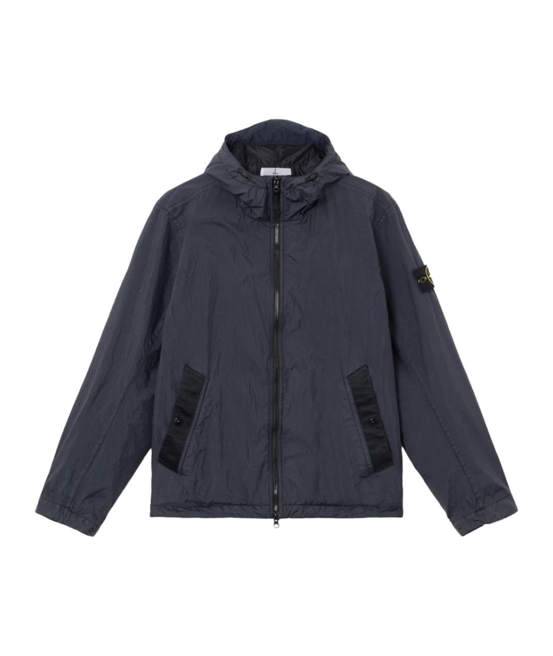STONE ISLAND Темно-синяя полиамидовая куртка, фото 1