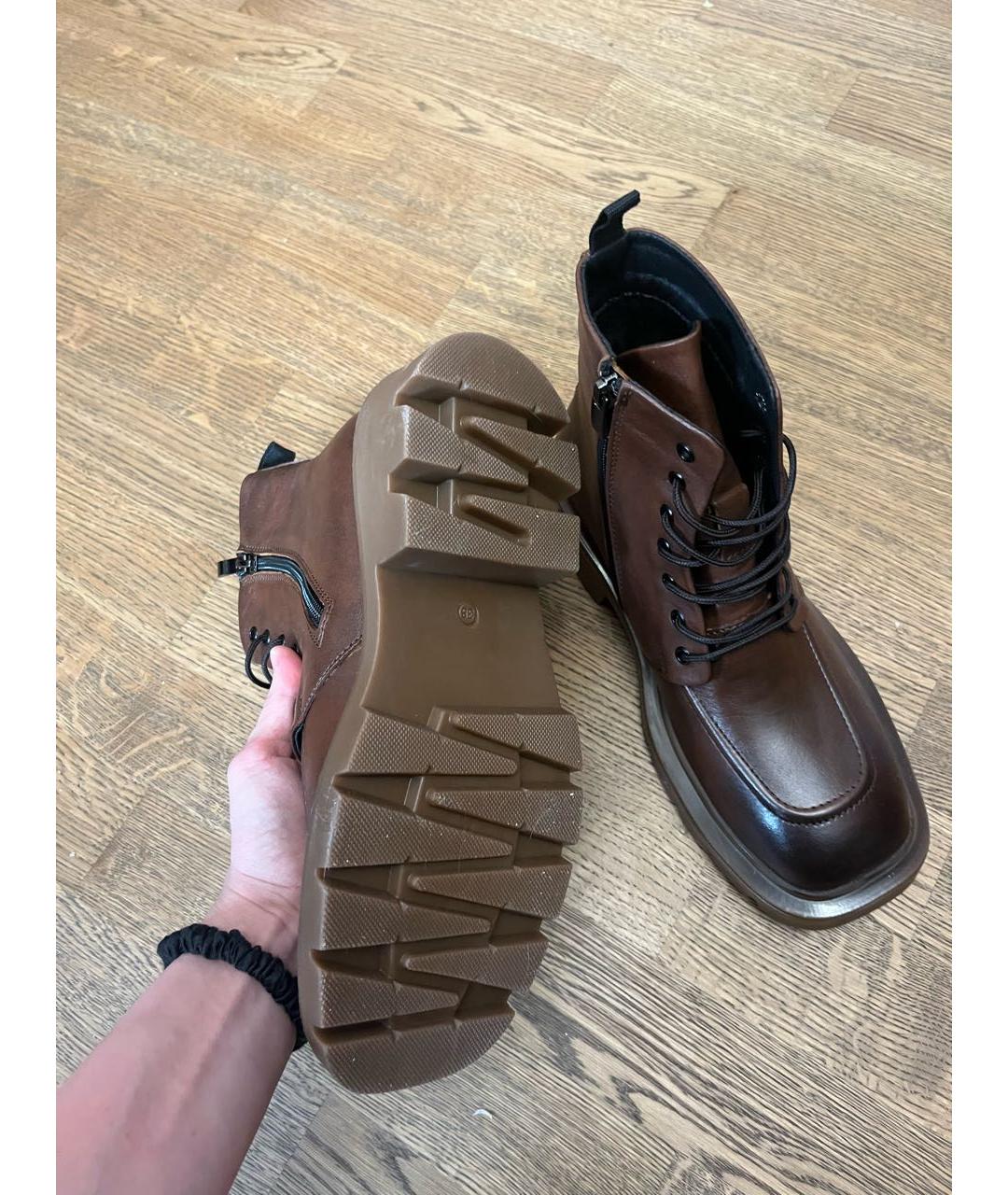 MCM Коричневые кожаные ботинки, фото 7