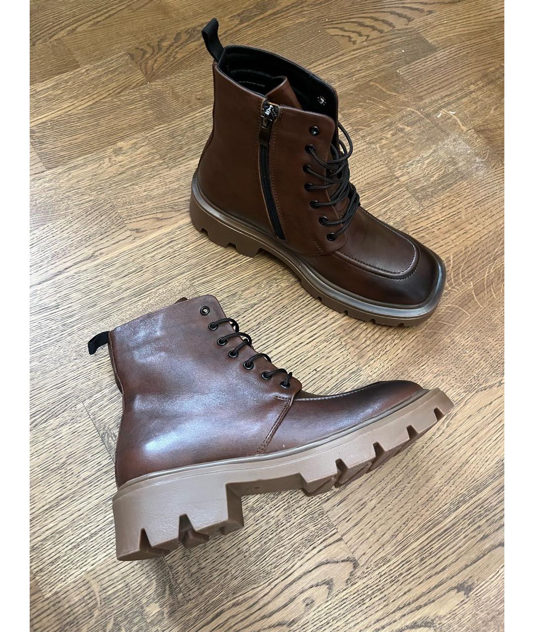 MCM Коричневые кожаные ботинки, фото 8