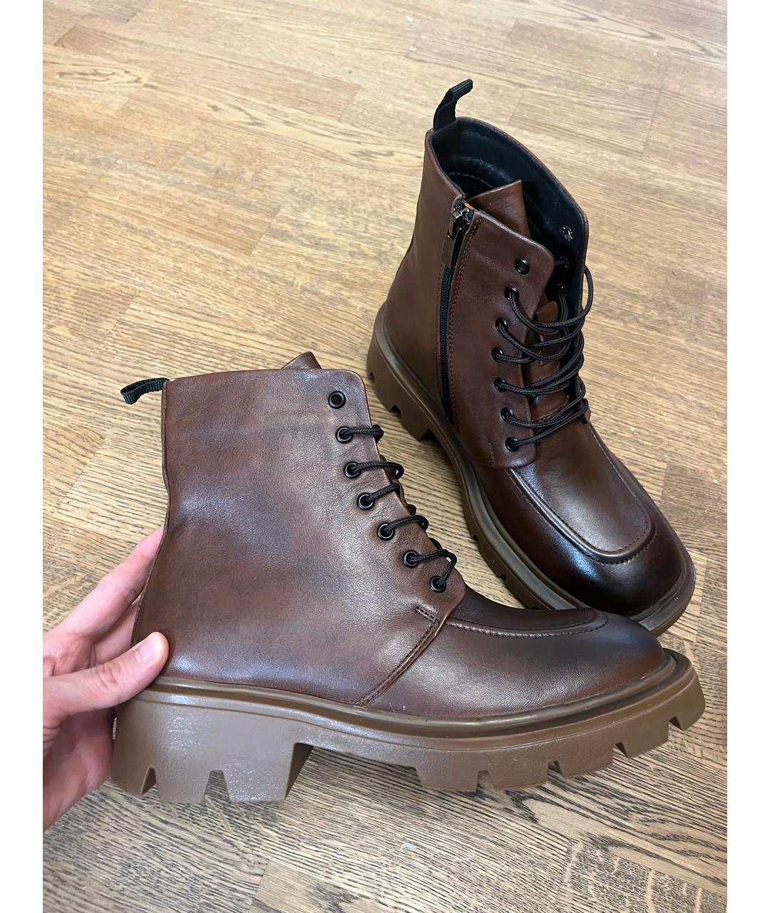 MCM Коричневые кожаные ботинки, фото 6