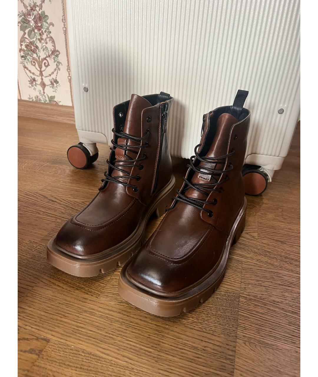 MCM Коричневые кожаные ботинки, фото 3