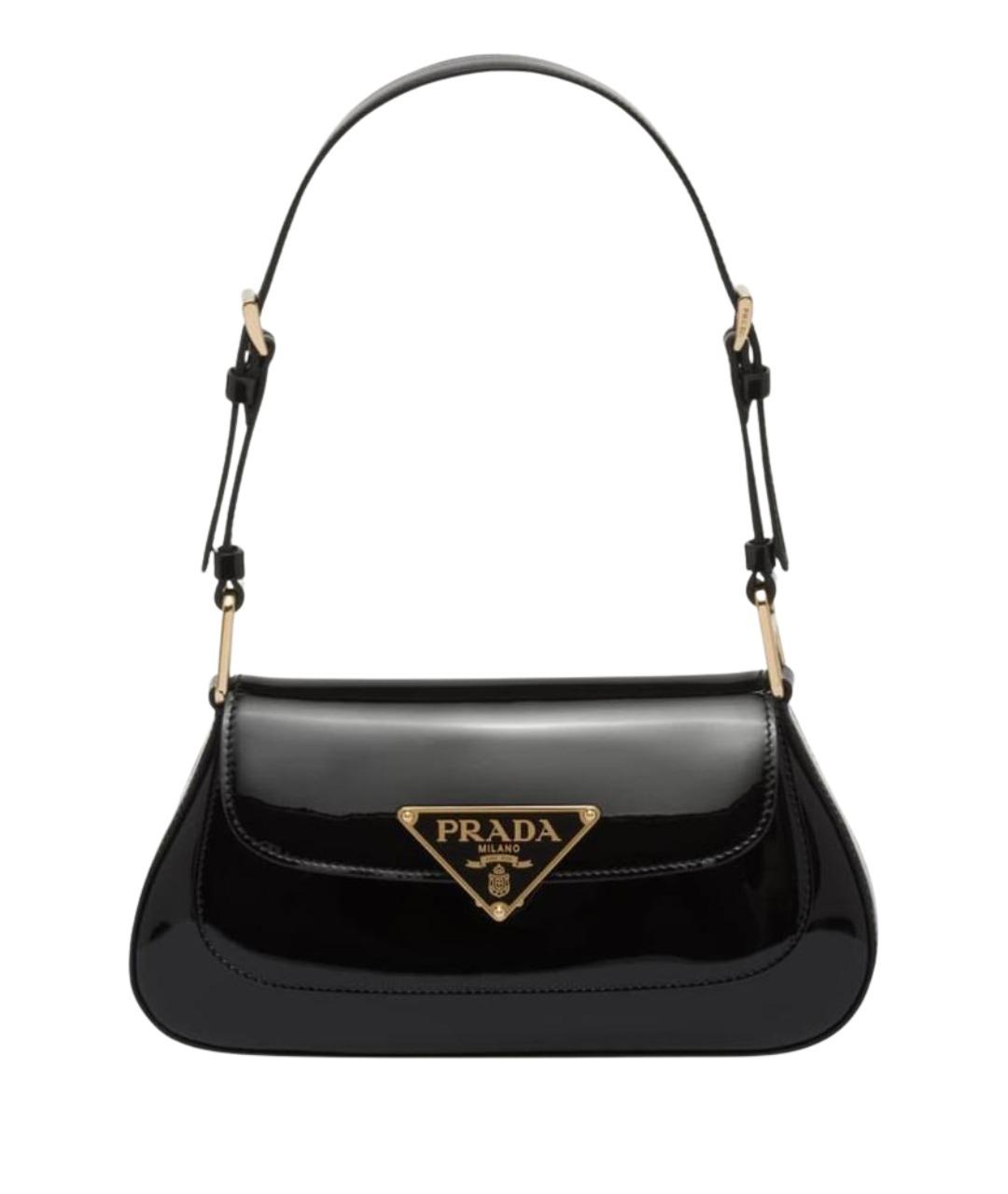 PRADA Черная кожаная сумка с короткими ручками, фото 1