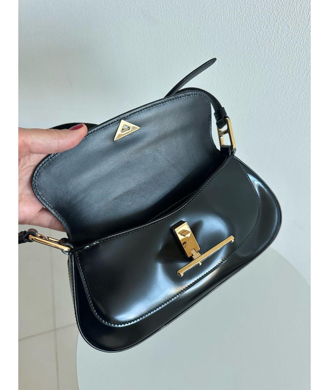 PRADA Черная кожаная сумка с короткими ручками, фото 2