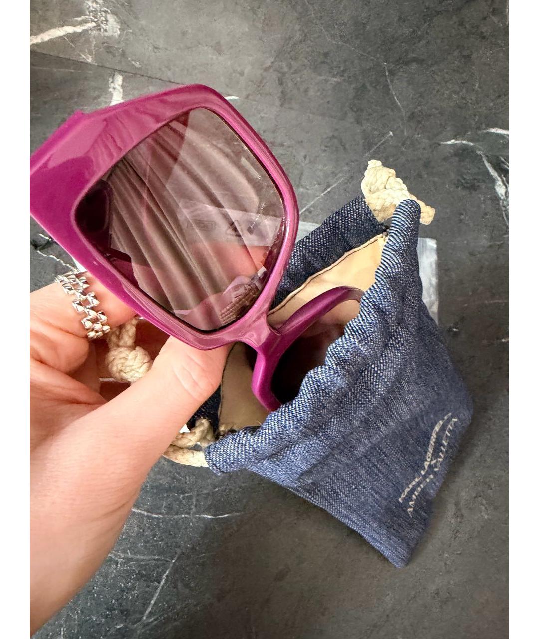 KARL LAGERFELD Фиолетовые пластиковые солнцезащитные очки, фото 8