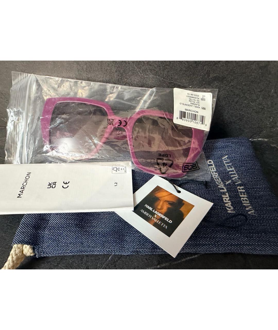 KARL LAGERFELD Фиолетовые пластиковые солнцезащитные очки, фото 4